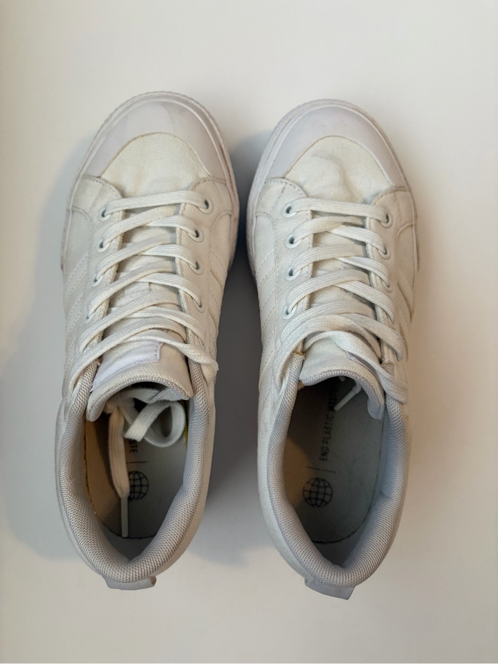 Adidas Bravada 2.0 Platform White Canvas Women’s Size 6.5 Casual Sneakers - Picture 6 of 9